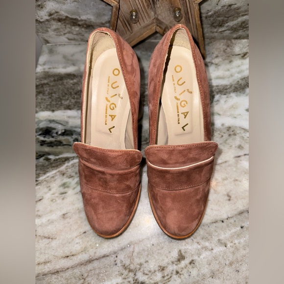 Anthropologie OUIGAL Suede Platform Loafer Heel 38 - Picture 13 of 13